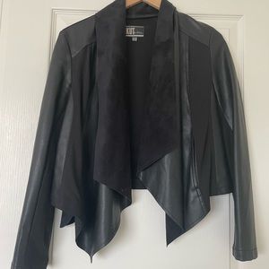 Faux leather tapered jacket